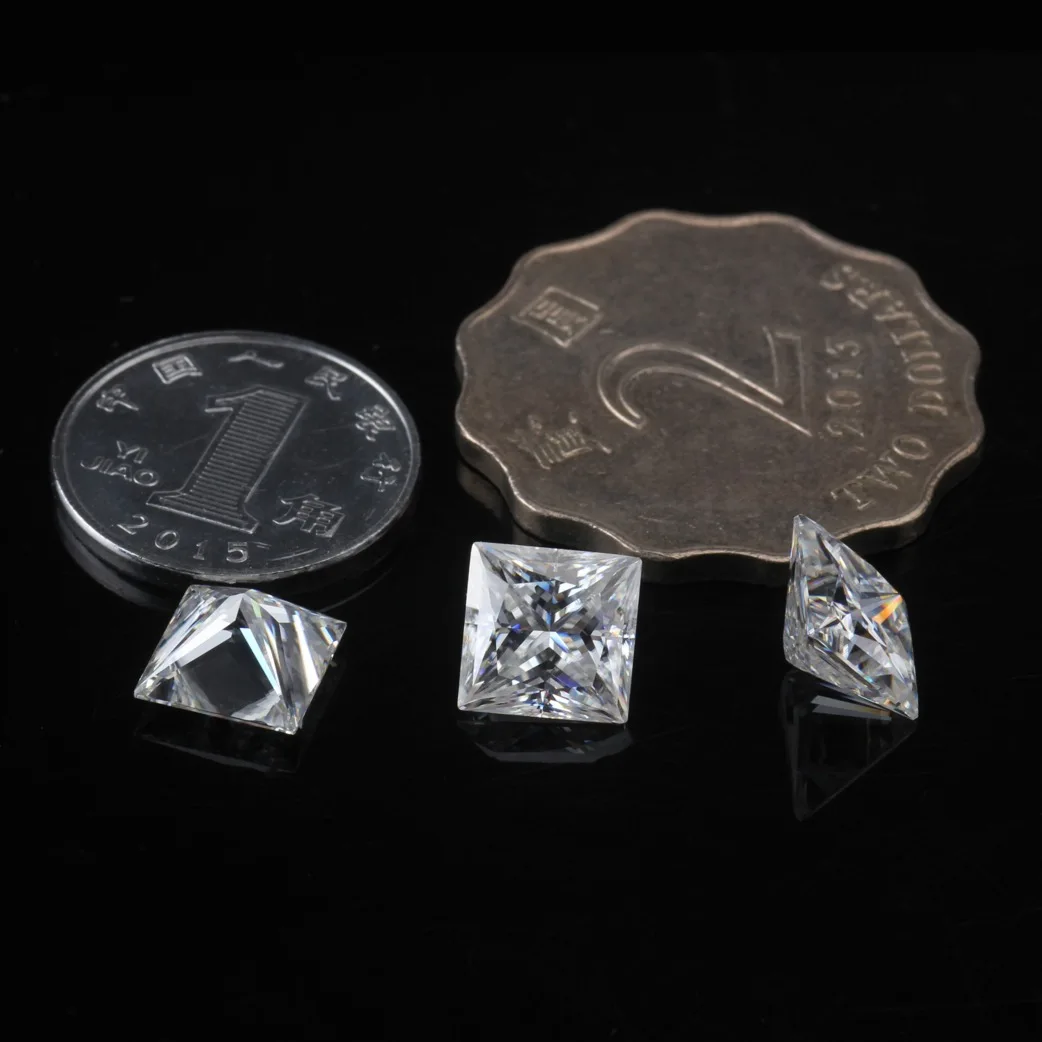 Princess Cut High Grade Moissanite Stone  VVS1 D Color  0.8-5ct  with GRA certificate For Jewelery Ring Material make