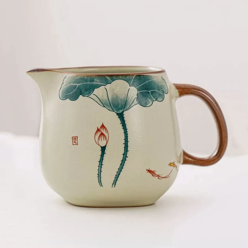 Exquisite Ceramics Fair Cup Tea Set Accessories Raw Ore Five-color Tea Separator Handmade Anti-hot Teacup Chinese Tea Infuser