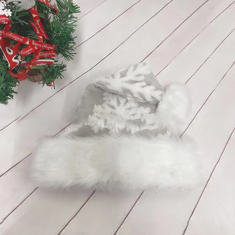 MerryChristmas Santa Short Plush Santa Hat Happy New Year Party Props Hats