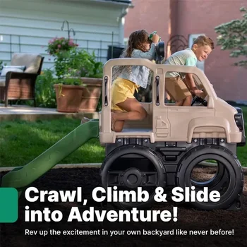 Truck Climber Playset Kids Slide Climbing WallToddlers Ages 2 –5 Years Old Easy Assemble Kids Outdoor Playground for Backyard 4