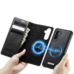 Detachable Magnetic Leather Flip Wallet Case with Magsafe Compatibility - Galaxy A57 (Black)
