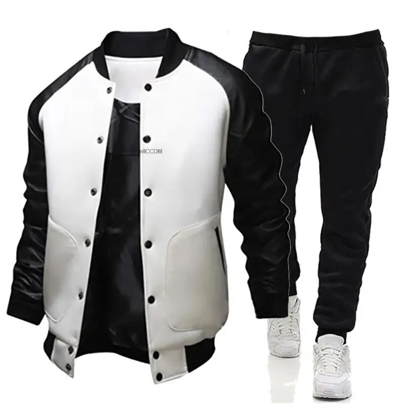 Men's Tracksuit Sportswear Sets Casual Baseball Jackets Pants Two Piece Set Outdoor Sport Suit Classic Man Fashion Clothing mens loungewear sets