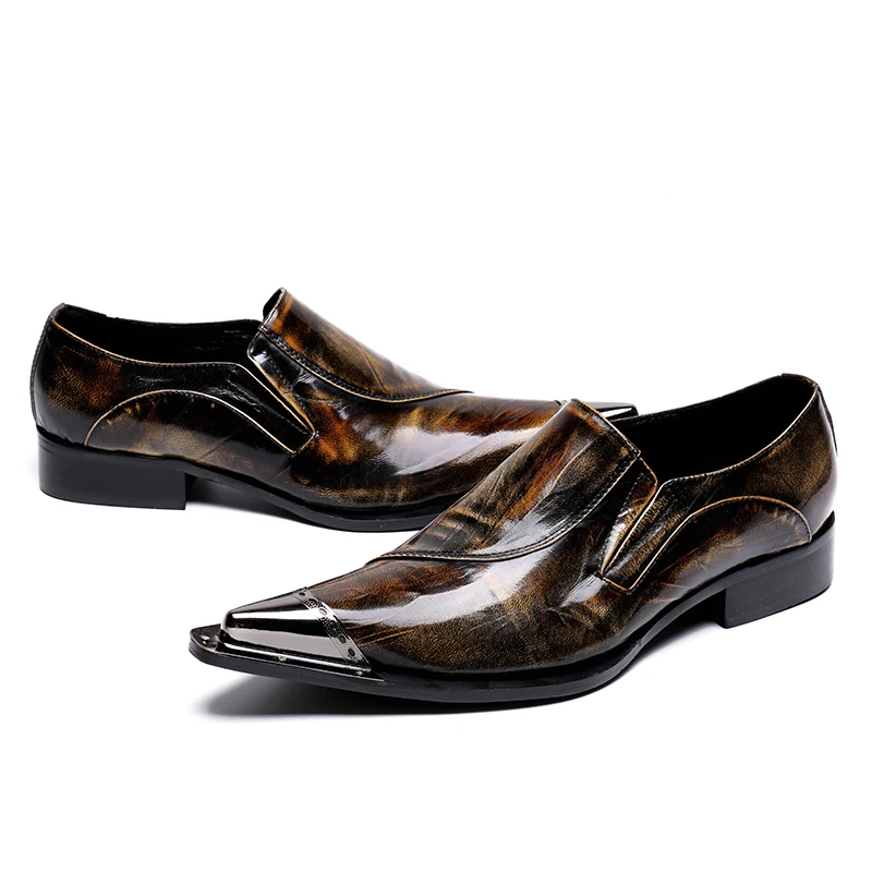 New Italian Style Pointed Toe Men Business Office Genuine Leather Shoes Plus Size Male Party Club Oxford Shoes Men Casual