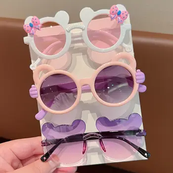 2/3Pcs Boy Girl Cute Bear Frame Bowknot Kids Children Fashion Glasses Eyewear
