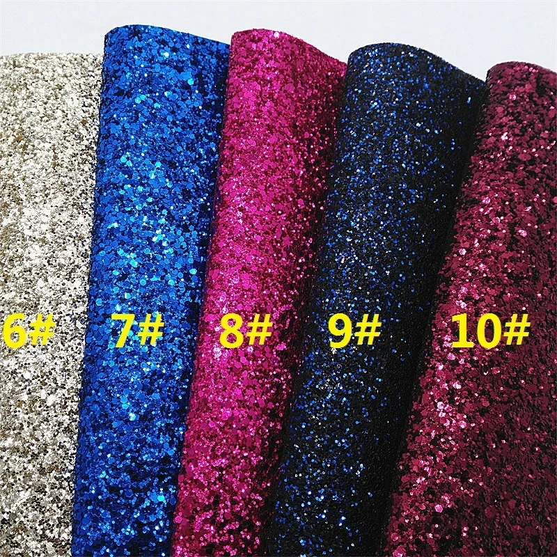 Leather Fabric Mini Roll 30X134CM or 21X29CM Chunky Glitter Leather Faux Leather Soft Felt Backing For Making Bows DIY