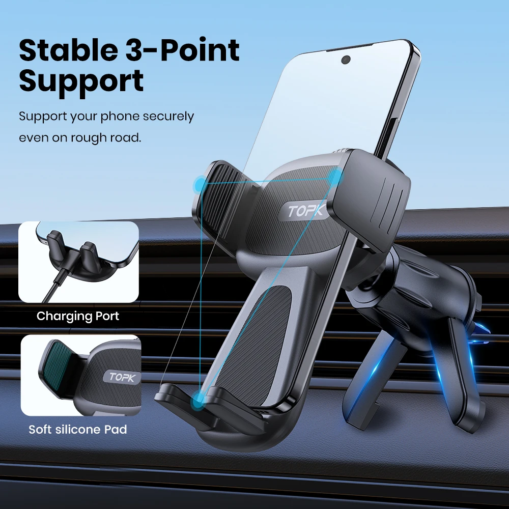 Car Phone Holder Mount for Vent, Military Sturdy Metal Clip Air Vent Phone Holde