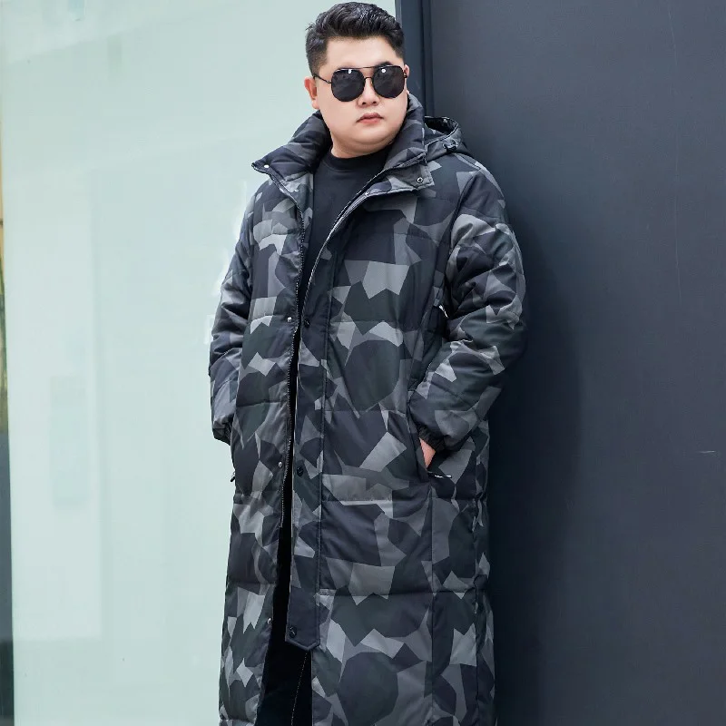 

Winter Men Plus Size 10XL Long Camouflage Cold-proof Extended Knee Down Jacket Puffer Coat 9xl Down Coat Mens Jacket 7XL 8XL