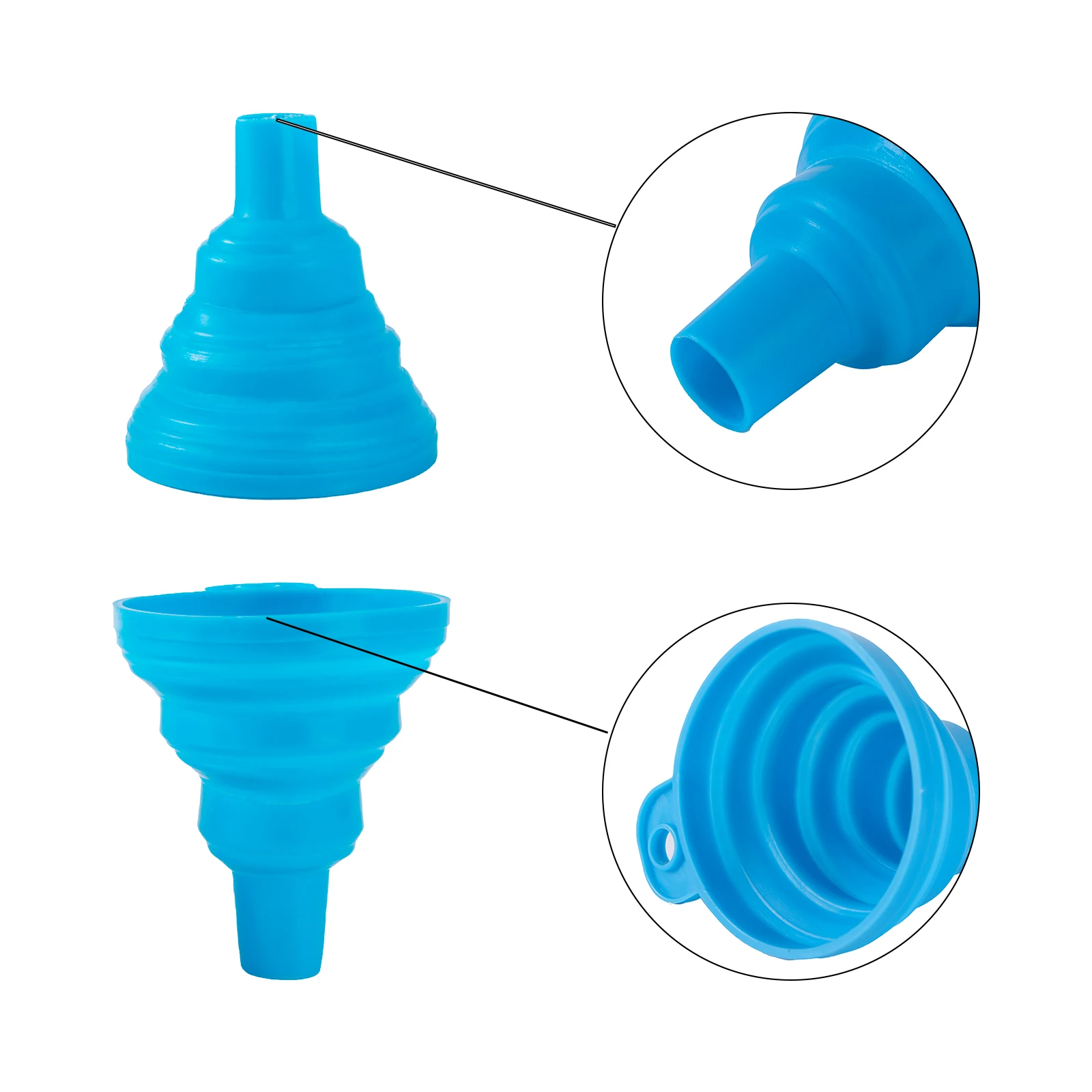 접이식 휴대용 깔때기 실리콘 소프트 깔때기, 학교 실험실 충전 도구, 오일 주스 액체 디퓨저 포장 도구, 5 개
