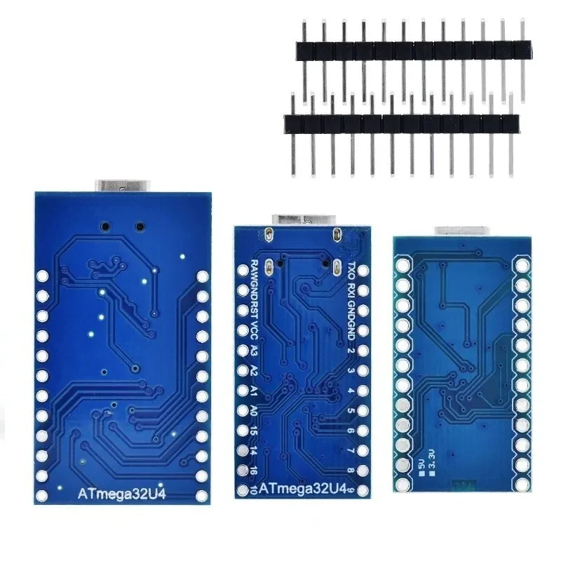 Enhanced Microcontroller Module with USB-C and Pin Headers - ATmega32U4 5V/16MHz