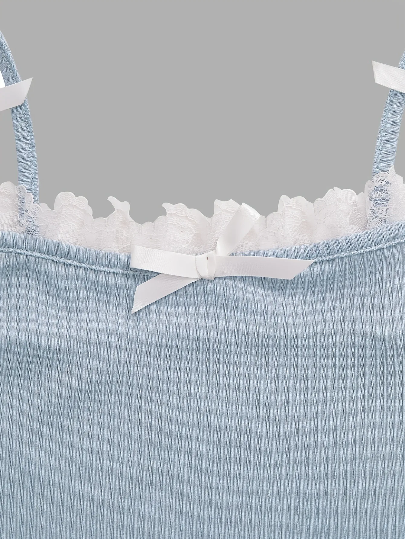 Girls 2-Pack Lace Trim Bow Detail Ribbed Cami Crop Tops Coquette Aesthetic Summer Tank Tops - 4
