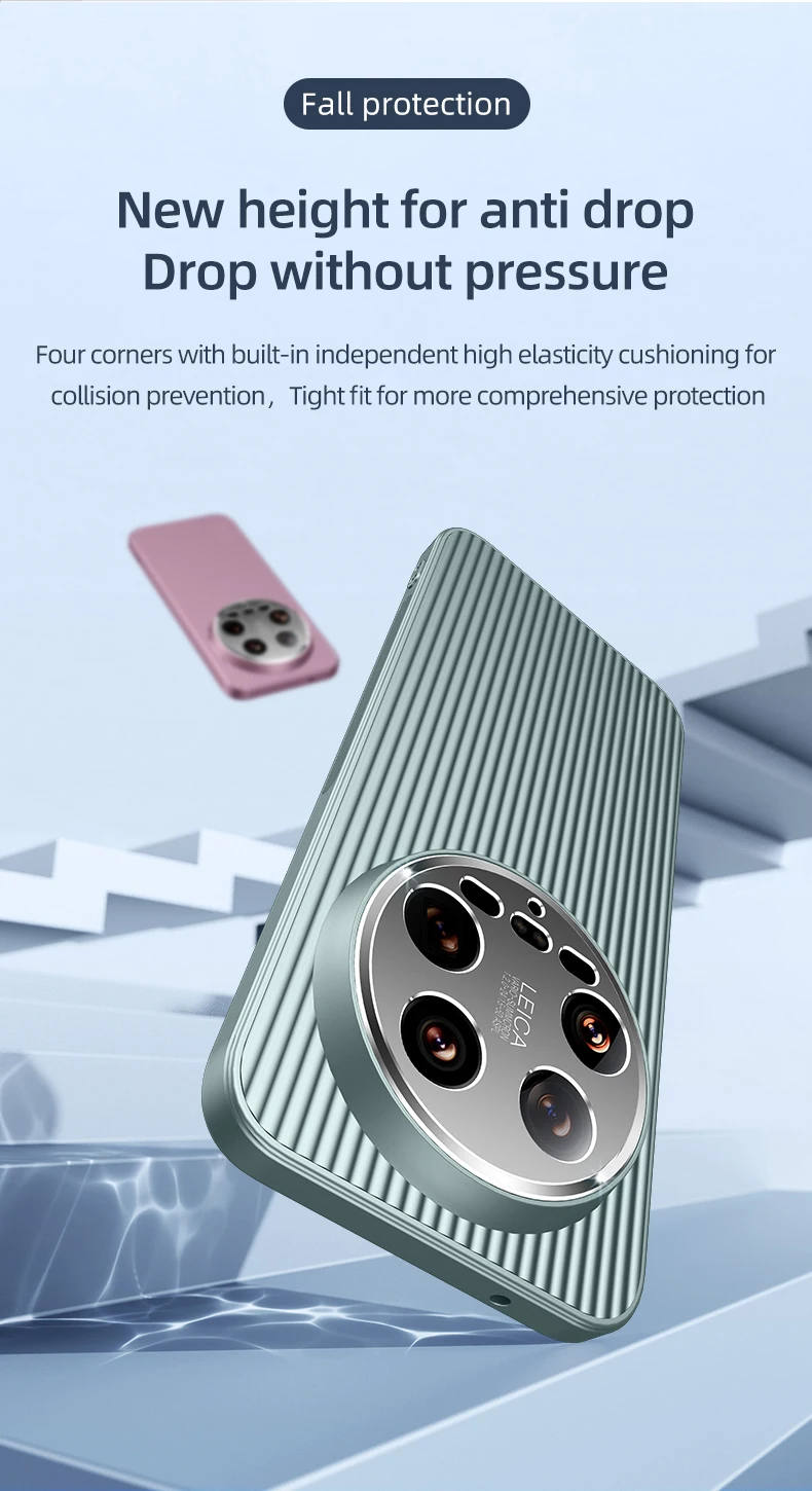 per Xiaomi Mi 14 Redmi K40 Pro Ultra Custodia per telefono 3D Stripe Metal Cover Proteggi fotocamera Opaco Soft Shell Anti-caduta Antiscivolo Fundas_voghion.com