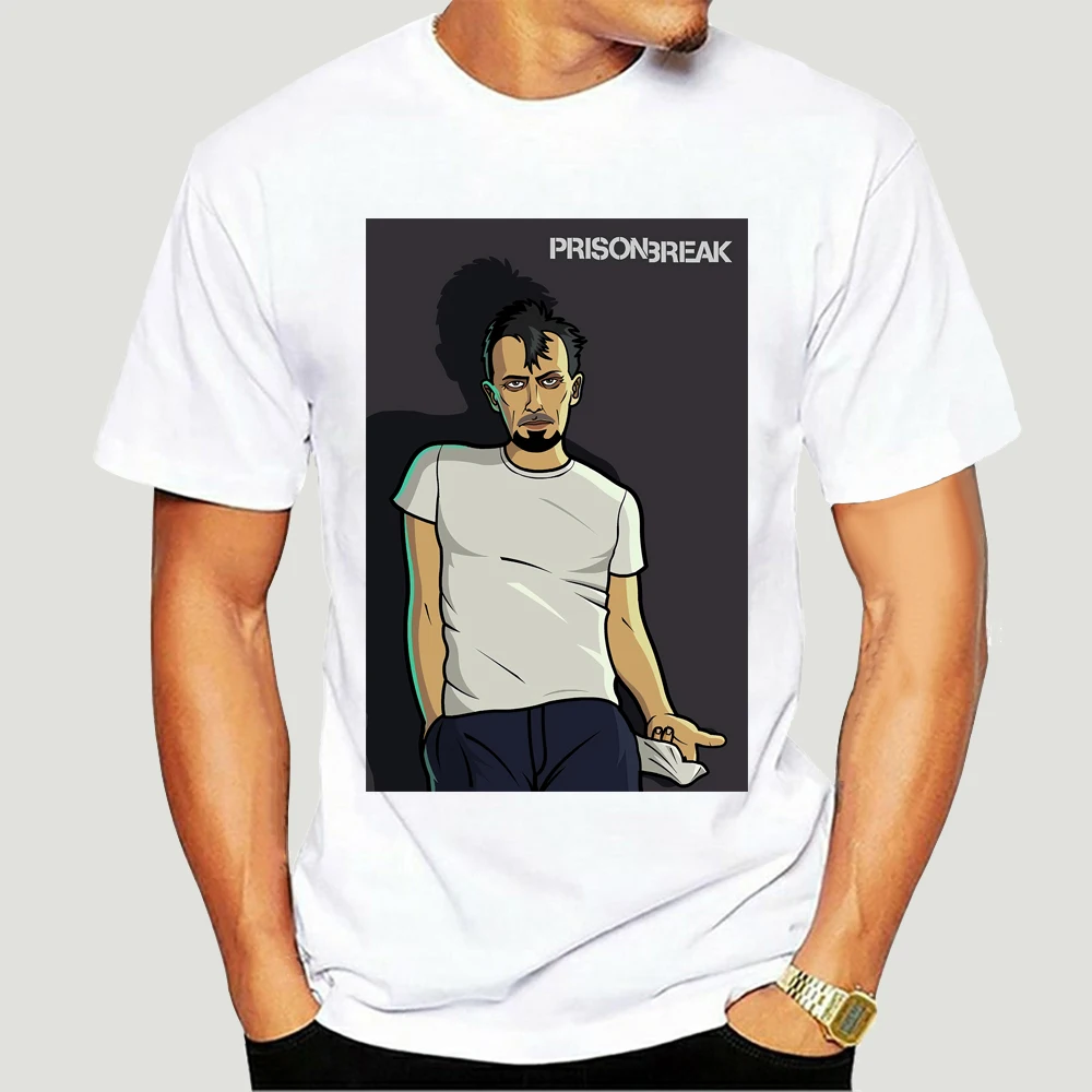 

Prison break michael_scofield DIY men's short sleeve T-shirt cotton Round collar 2599X