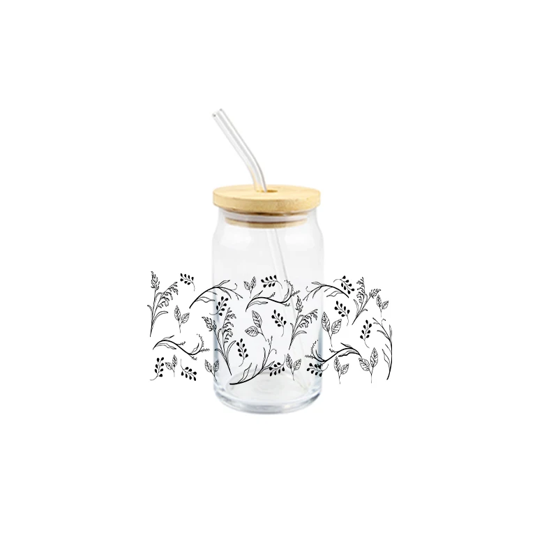 3D Flower Cartoon Design UV DTF Sticker for 16oz Cup Wrap Transfer Sticker Label DIY Self Waterproof