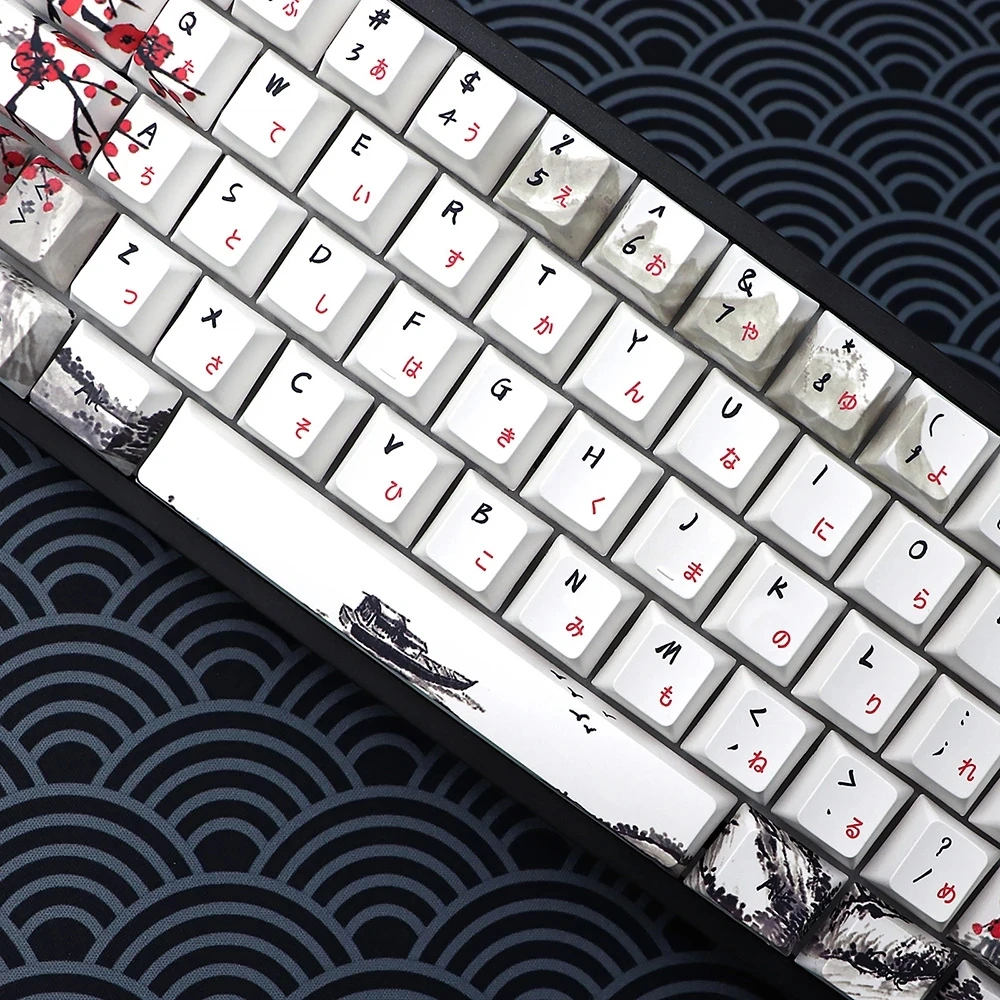 Keycaps Iso para Qwertz Azerty Alemão Francês Espanha Keycaps Dye Sub Plum Blossom Perfil de Cereja 61 64 67 68 80 Chaves - Imagem 4