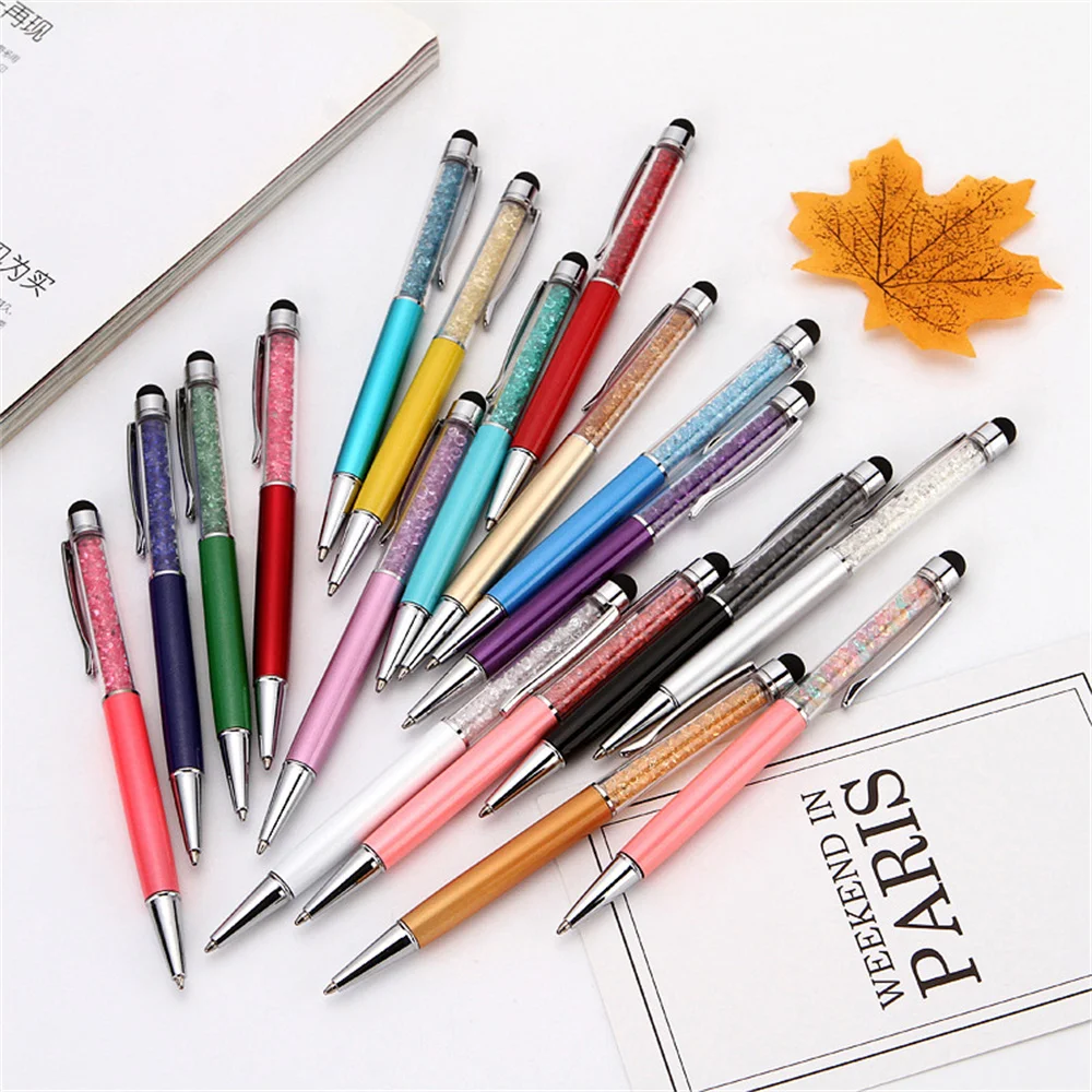 20-100pcs Crystal Ballpoint Pen Crystal Stylus Pen 2-in-1 Writing Touch Screens stylus pen,touch pen,writing pen