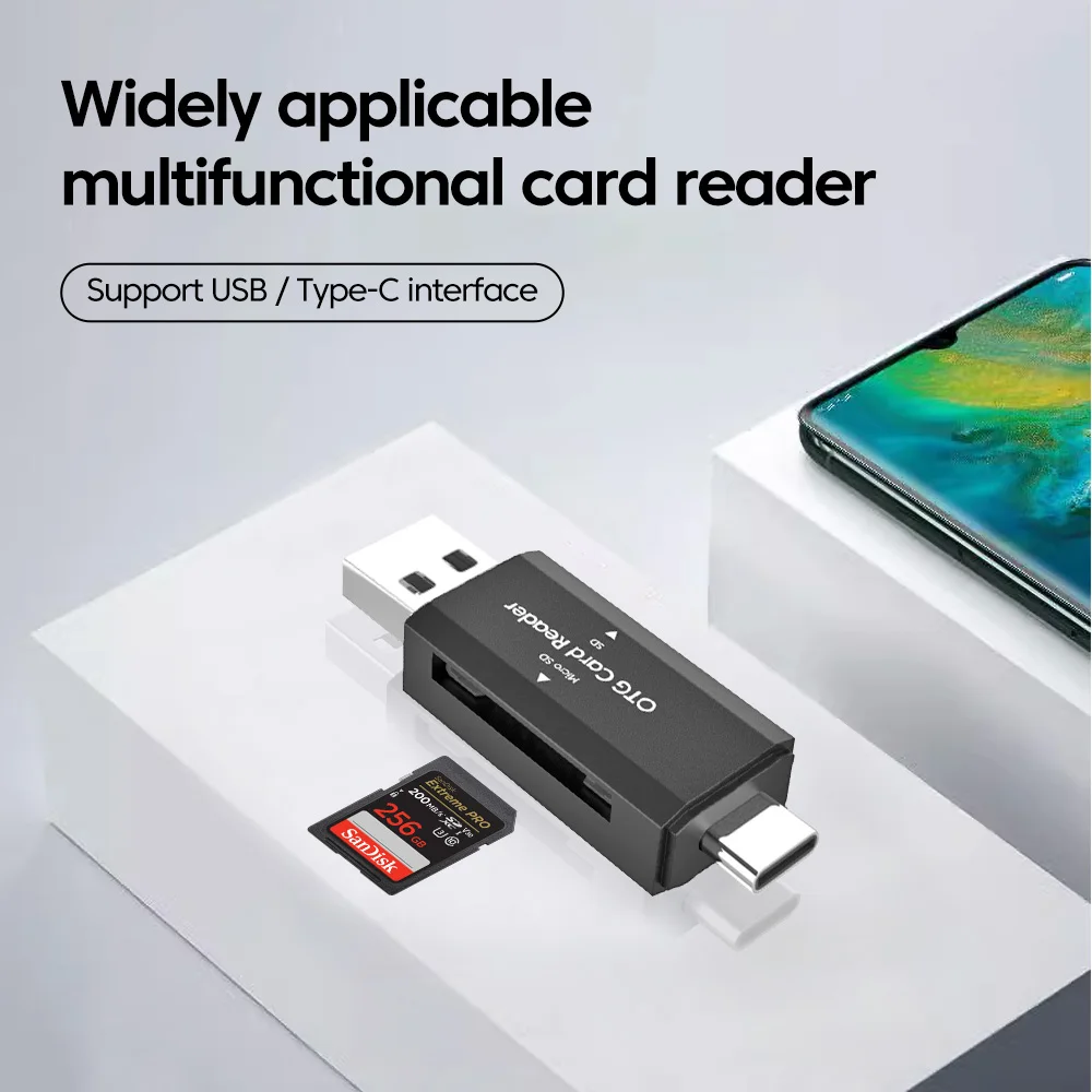 2-in-1 USB 2.0 카드 판독기 읽기 Mirco SD TF 메모리 카드 USB2.0 PC 노트북 액세서리 용 고속 카드 판독기 어댑터