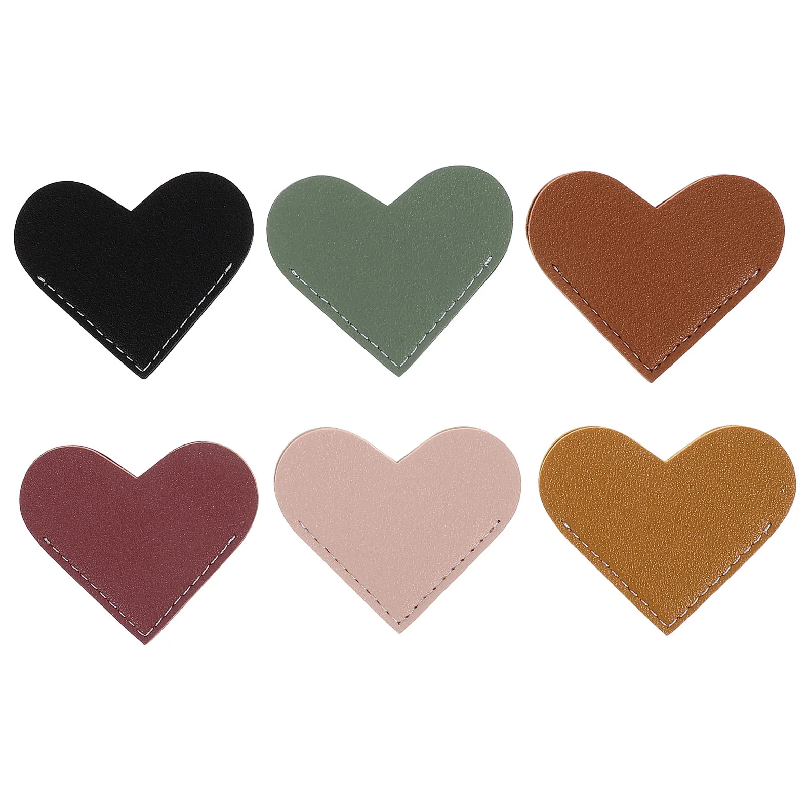 

6 Pcs Heart Bookmark Page Corner Marker Label Protective Case Labels Mini Portable Gifts