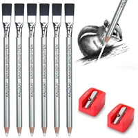 KALOUR Detail Eraser Pencil-6pc Eraser Pencils with Brush 2pc Sharpener,Erasing Small Details or add Highlights for Sketching 1