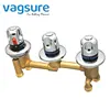 3 Way Diverter Shower Waterfall Bathtub Thermostat Faucet One Piece Square 3 Handle Knobs Bath Shower Mixer Tap 1