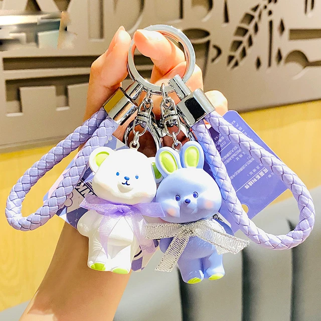 Stuffed Baby Rabbit Keychains  Pink Stuffed Rabbit Keychain - Rabbit Plush  Doll Key - Aliexpress