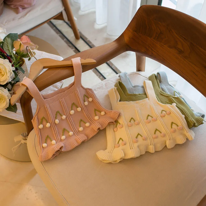 Girls Knitted Floral Vest