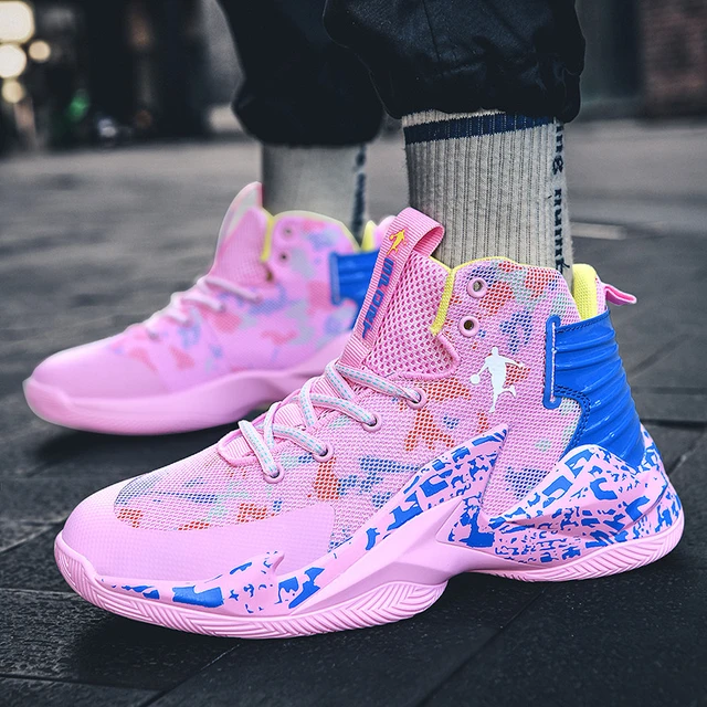 Brand Hot Sale Basketball Men Pink High top Sneakers Men Platform Shoes Anti-slip Men Basketball Sneakers - AliExpress