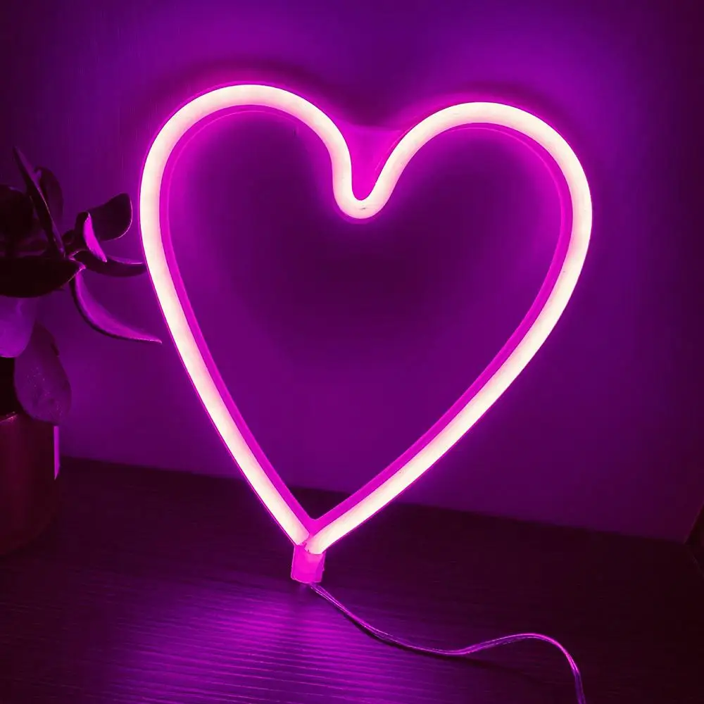 Creative Led Neon Light Sign Love Heart Night Light Wedding Party