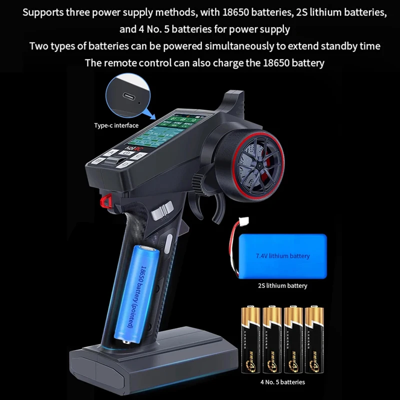 HotRC CT-8A Remote Controller CT8A 2.4Ghz RC 8CH Transmitter One-Hand Radio F08A PWM Receiver For RC Model Car/Ship/Tank 3