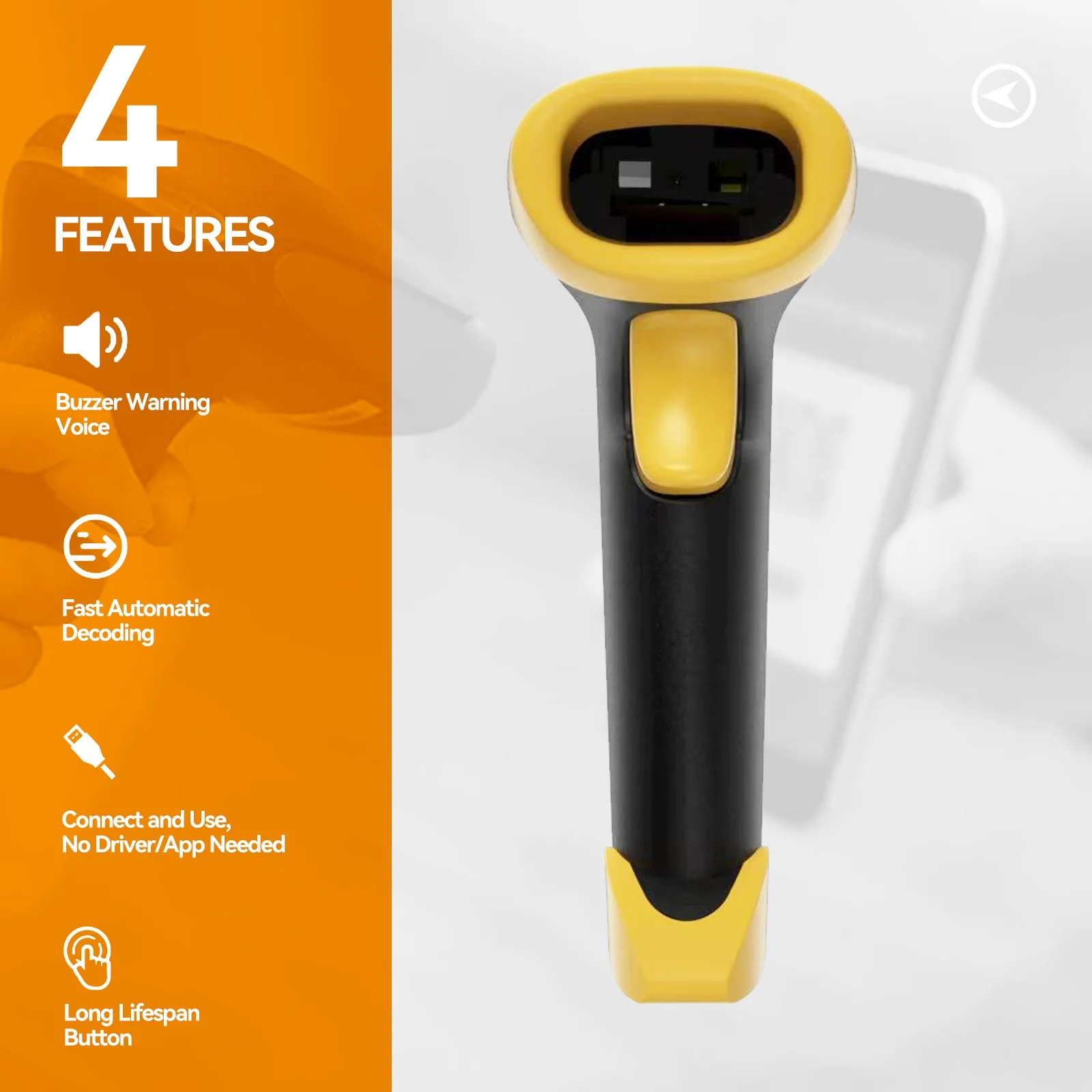 New Wireless 1D 2D Barcode Scanner Wired Wireless Bluetooth QR Bar Code Reader Omni-directional Scanning For Supermarket Logisti