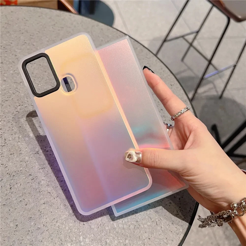 Gradient Laser Matte Handyhülle für Samsung Galaxy S23 S22 Ultra Plus S21 S20 FE A54 A34 A14 A53 A52 A23 A24 Note 20_voghion.com