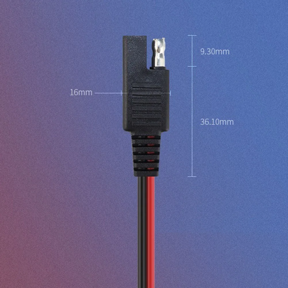 2Pcs SAE Single-ended Cable Power Extension Connector Plug Cable Solar Panel Battery Adapter Quick Connect