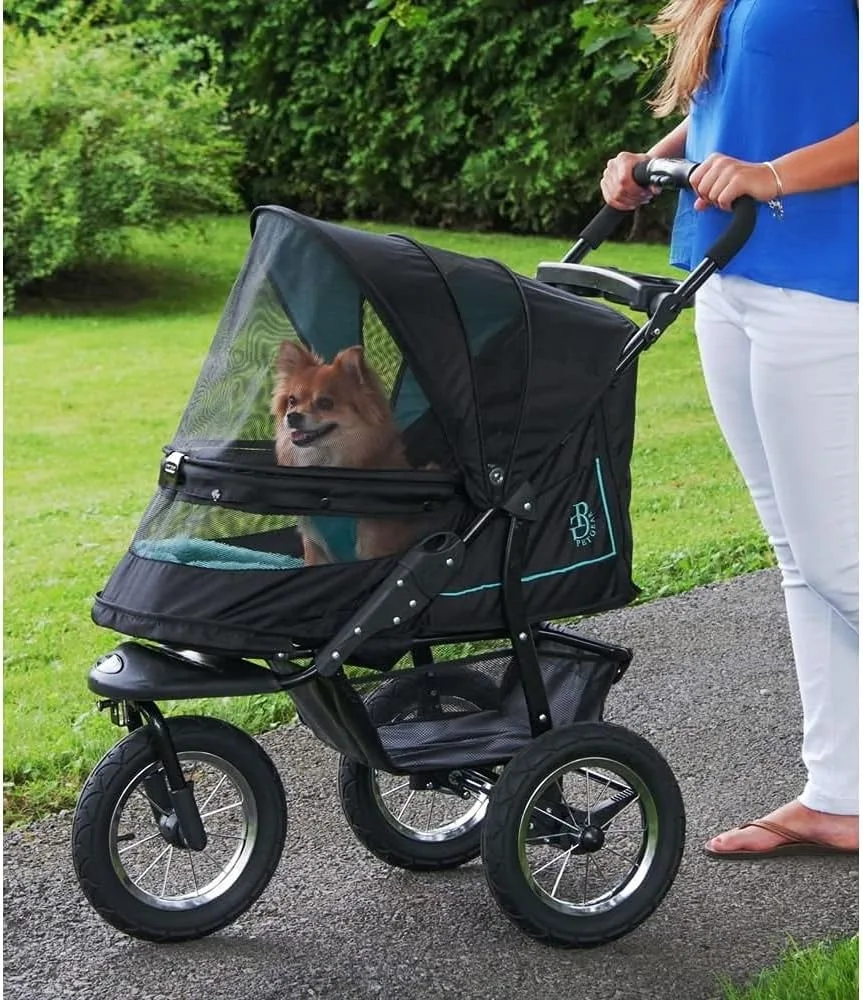 

Pet Gear No-Zip NV Pet Stroller for Cats/Dogs, Zipperless Entry, Easy One-Hand Fold, Gel-Filled Tires, Plush Pad + Weather Cover