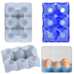 6 Holes Crystal Epoxy Resin Egg Storage Box Silicone Mold Egg Holder Tray Egg Dish Resin Moulds Accessory Making Home Decoration