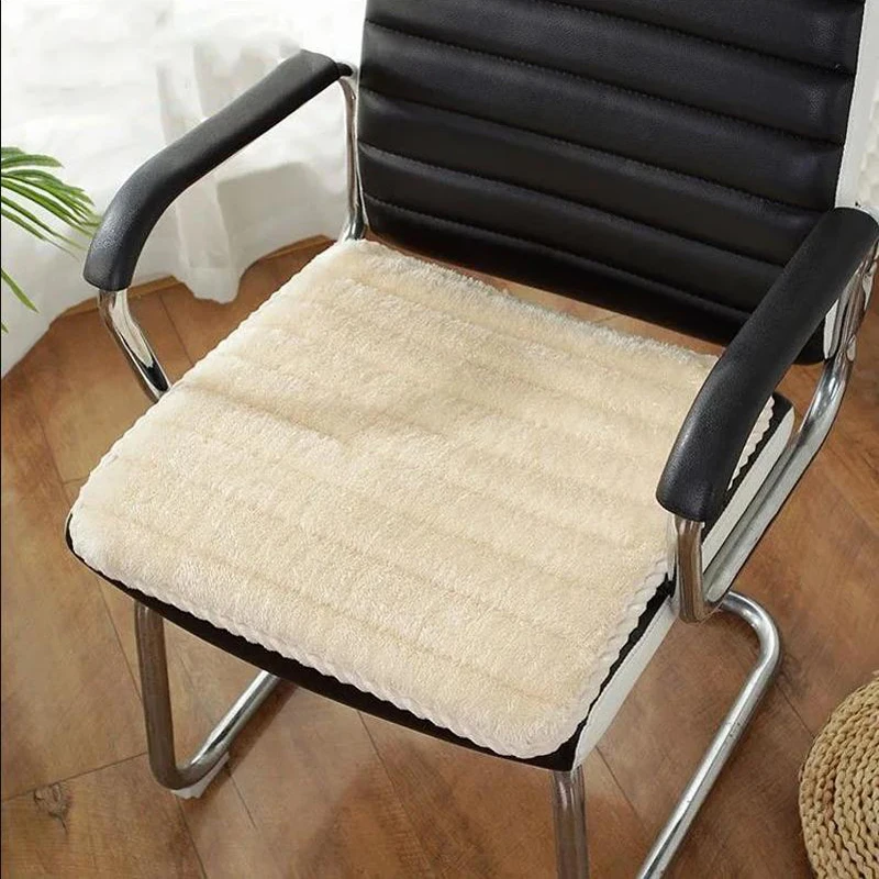 Plush Office Chair Seat Cushion Home Decoration Dining Chair Mat Anti-Slip Cushion With String Square Student Stools Pads 5