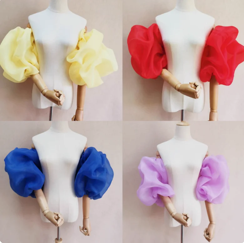 Organza Puff Sleeves Detachable Short for Bridal Wedding Chic Boho wedding sleeve accessories