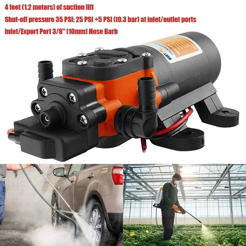 

Portable 35PSI 12V Marine Water Pump Diaphragm Self-priming Pump Boat Accessories Shower Toilet Pumping Motor Home