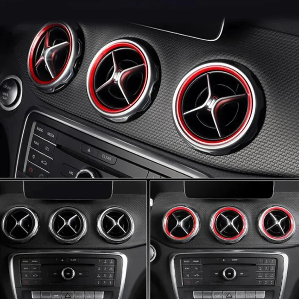 Car Air Center Console Outlet Trim Inner Ring Cover for Mercedes Benz A B GLA CLA Class W176 W246 C117 X156 AMG 2012-2018 3