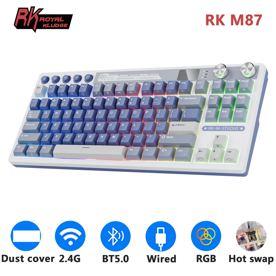 M87 RK ROYAL KLUDGE メカニカルキーボード ワイヤレス/Bluetooth/2.4G