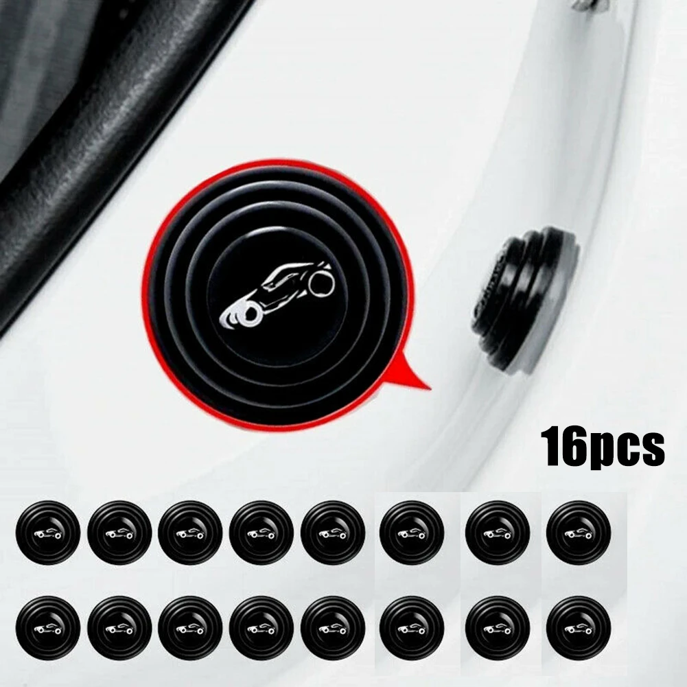 Universal 16Pcs Plastic Car Door Shock Absorber Cushion Gasket Soundproof Patch Sticker For Door Panel Clip Damping car pedal extenders