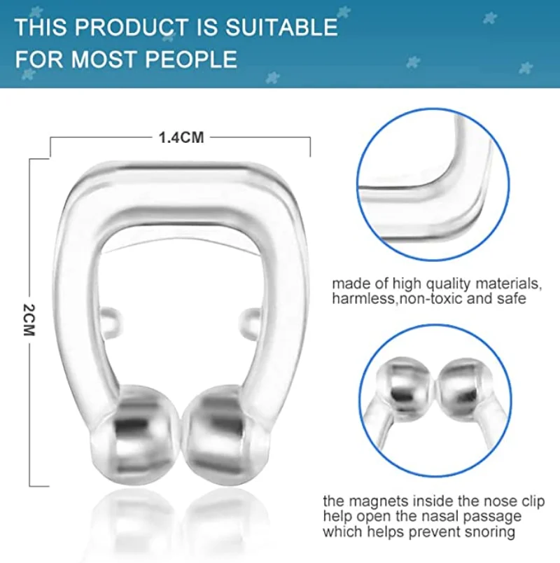 Anti Snoring Device Silicone Nose Clip Magnetic Sleep Tray Sleeping Aid Improve Sleeping Easy Breathe Apnea Guard Night Devices 5