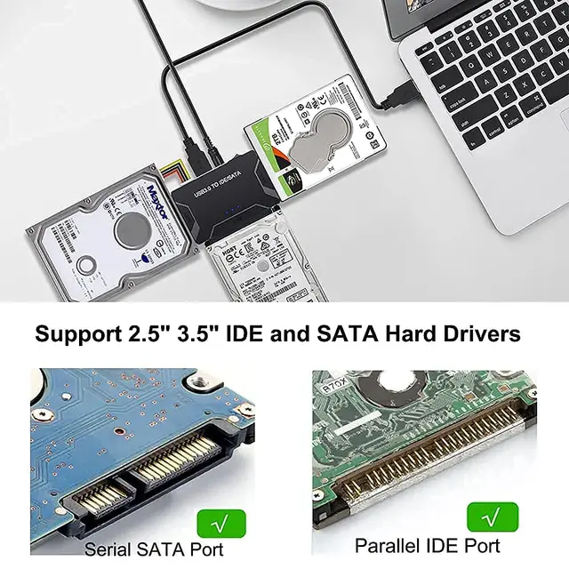 USB 3.0 to SATA IDE Hard Disk Adapter Converter Cable for 3.5 2.5