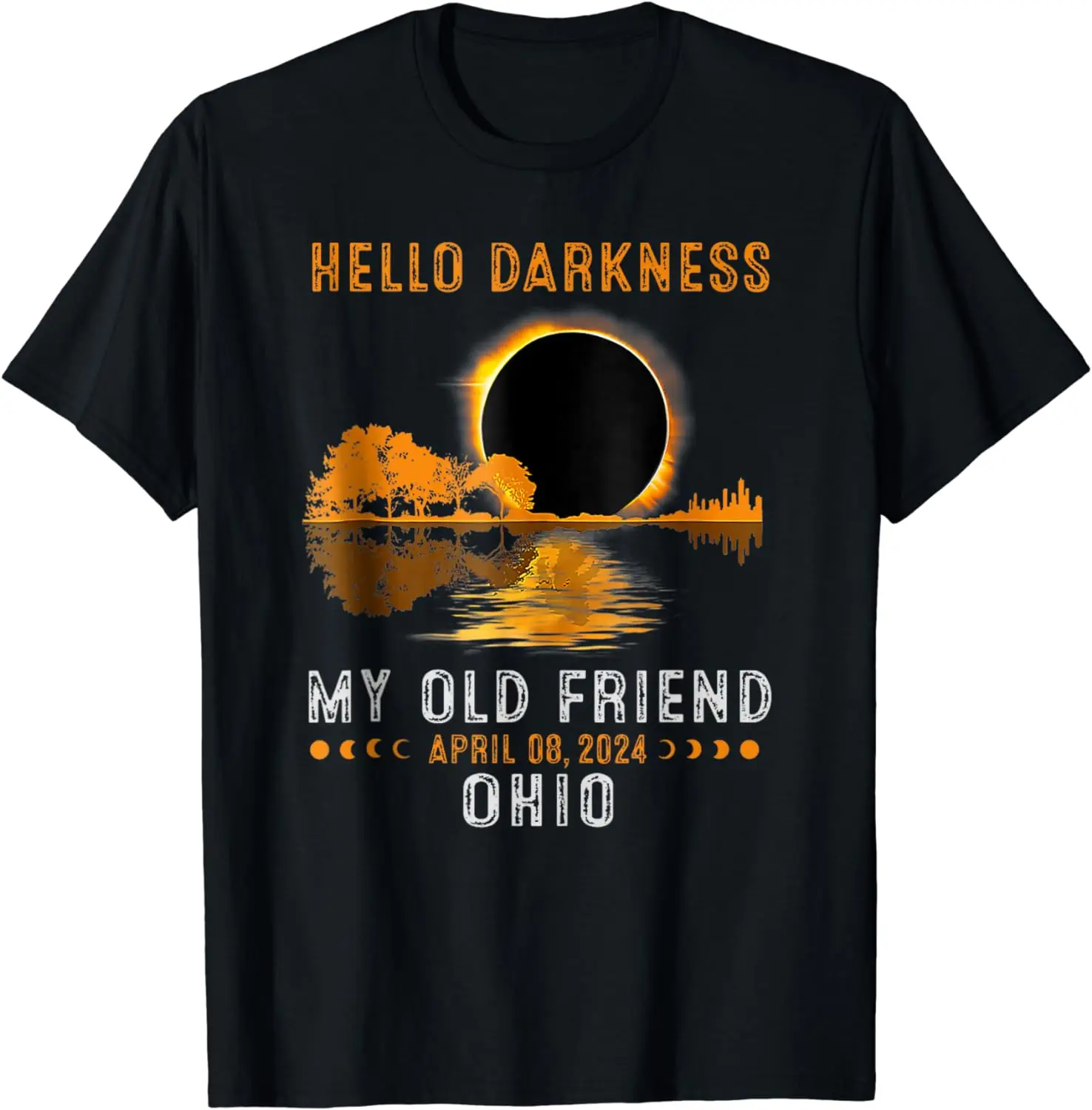 

Винтажная Футболка 2024 с солнечным затмением 8 апреля 2024 года