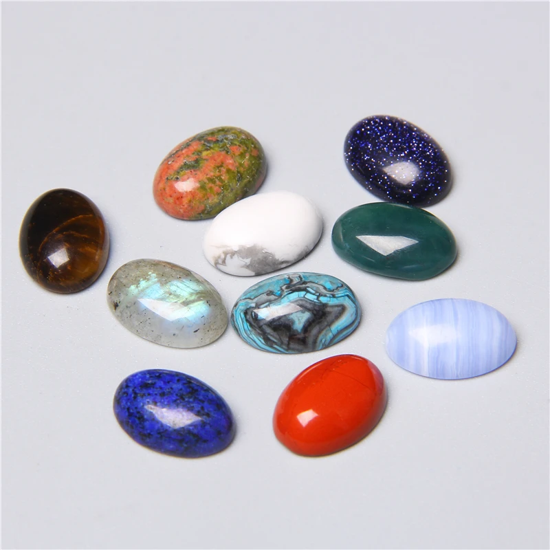 5pcs No Hole Bead Natural Mineral Red Green Blue Quartz Gem Agates Stone Cabochon Jewelry Making Accessories DIY Handmade Gifts