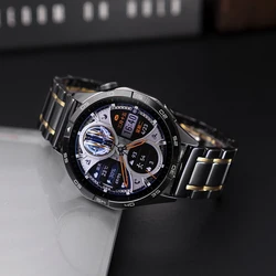 Quick Release Steel Ceramic Strap for Smartwatches - Unisex Design (Black  Gold)