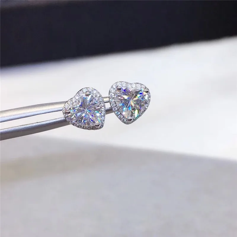 CC 925 Silver Needle Heart Cubic Zirconia Stud Earrings For Women Wedding Engagement Promise Bridal Jewelry CCE663 silver needle earrings silver stud earrings silver earrings studded earrings crystal ear studs womens earrings heart earrings
