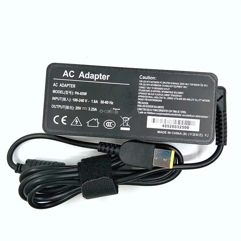 레노버 씽크패드 X301S X230S G500 G405 X1 카본 E431 E531 T440s 요가 13 용 USB AC 노트북 충전기 전원 어댑터, 20V 3.25A 65W