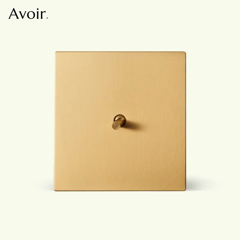 Avoir Retro Light Switch Gold Copper Lever Wall Power Socket Type-C Porta Del Caricatore Interruttore A Levetta Presa Elettrica Eu French Uk Plug