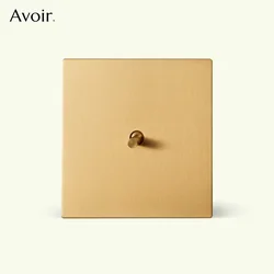 Avoir Retro Light Switch Gold Copper Lever Wall Power Socket Type-C Charger Port Toggle Switch Electric Outlet EU French UK Plug