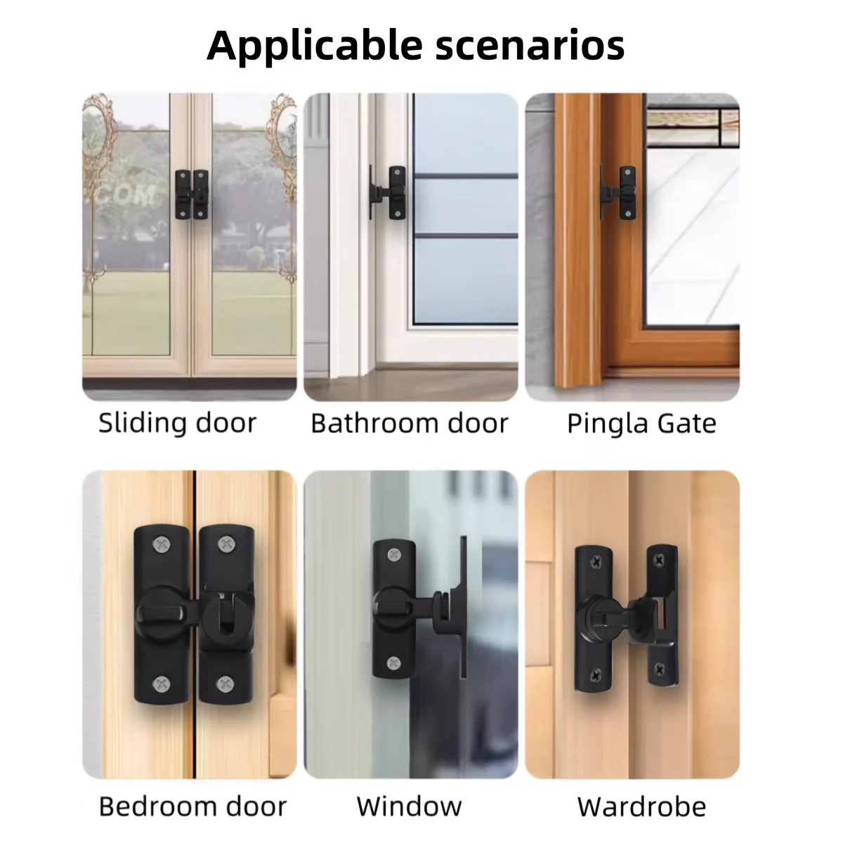 90 Degree Window Drawers Cabinet Locks Stainless Steel Hook Latch Barn Door Latch Bolt Hooks Sliding Gate Buckles