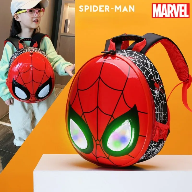 Marvel Anime Movies Avengers Spiderman Schoolbag Toys Model Kindergarten Superhero Backpack Light Eggshell Bags Regali Di Compleanno